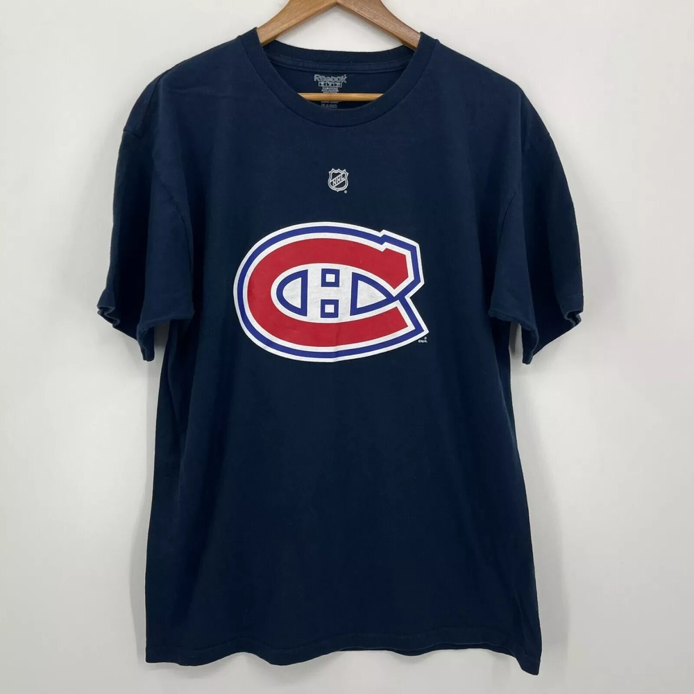 Reebok NHL Montreal Canadiens Mike Cammalleri #13 T-Shirt Mens Large Navy Blue